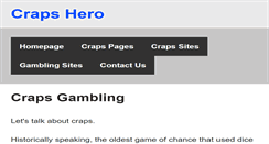 Desktop Screenshot of crapshero.com